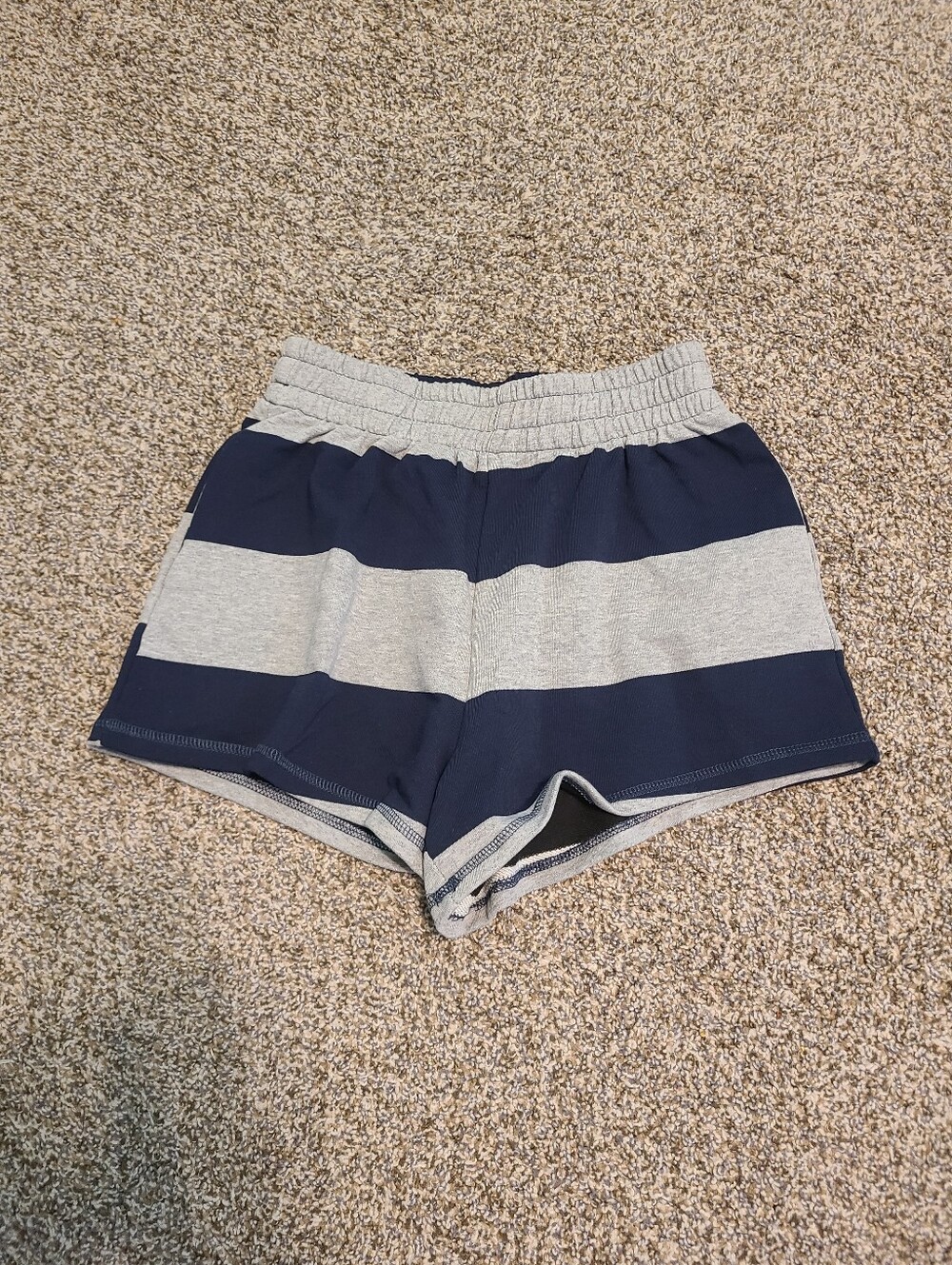 Navy and Gray Striped Shorts Size Small